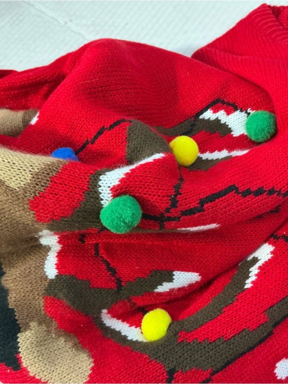 Ugly Christmas Sweater Crew Neck Rudolph Reindeer Red NEW Women Plus XXL - Picture 9 of 16